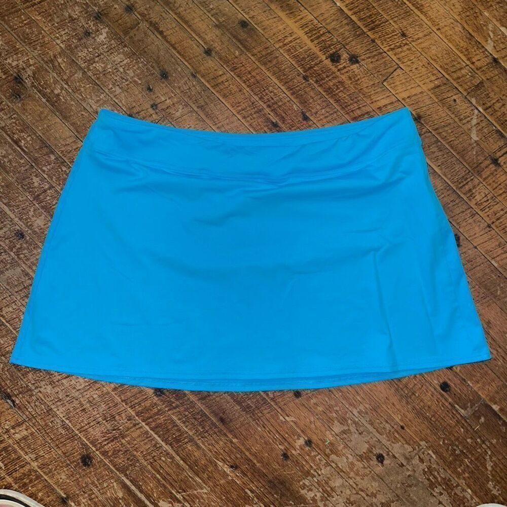 Lands End light blue cruise beachy modest 18 swim skirt